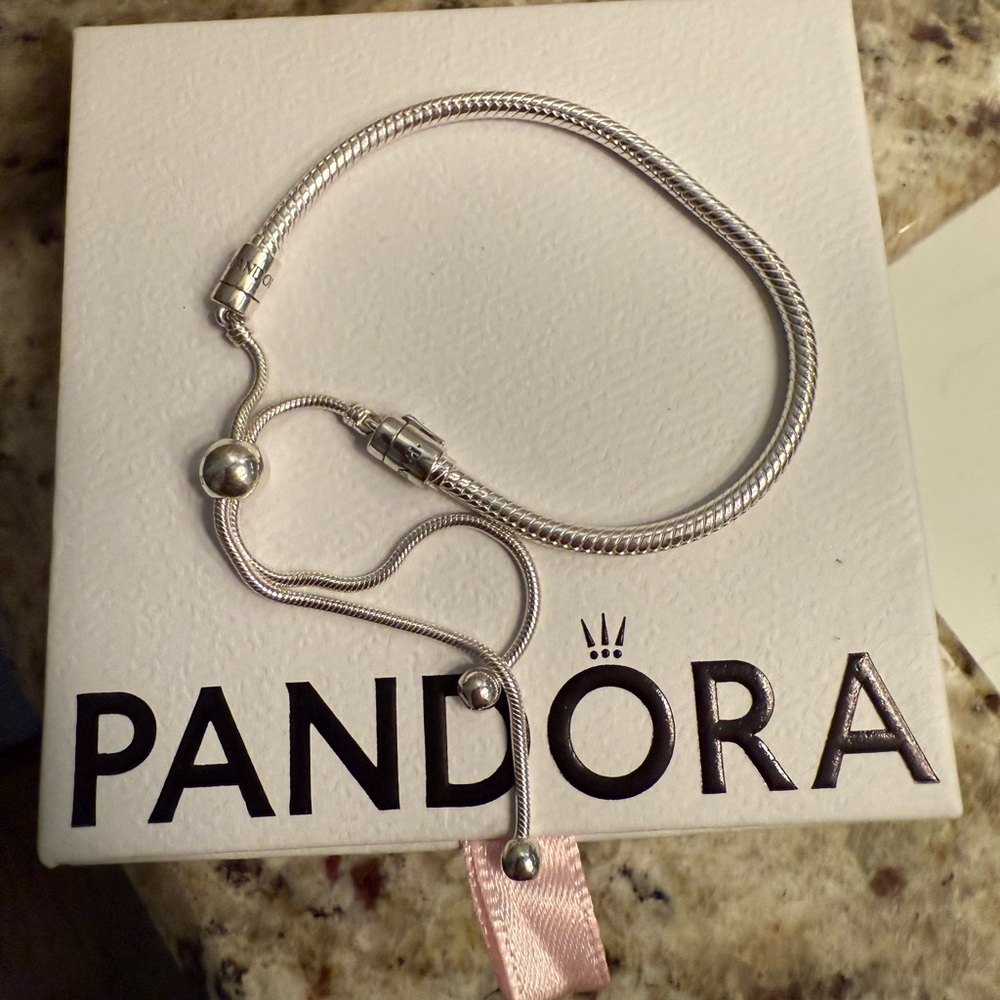Pandora Moments Snake Chain Slider Charm Bracelet - Picture 2 of 5